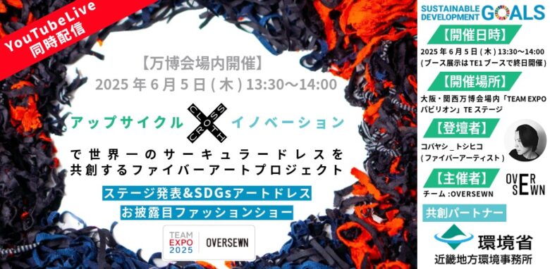 大阪・関西万博のステージイベント&展示ブース参加のお知らせ【万博会場内開催】チーム:OVERSEWN ステージ発表&作品お披露目ファッションショー